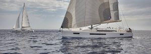 2 Jeanneau Sun Odyssey 490s sailing in open water